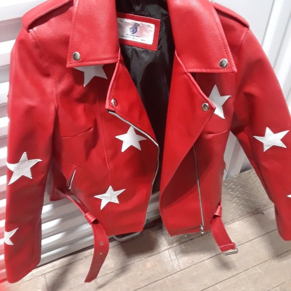 Gorgeous red leather jacket..sz..small - Picture 3 of 6